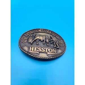 Vintage Hesston Belt Buckle 1981 Rodeo National Finals